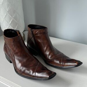Aldo Men's Brown Leather Ankle Boots